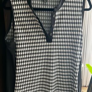 Tribal Black and White Checkered Top